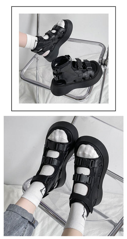 Double Buckle Open Toe Sandals