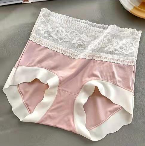 High-Waisted Lace Cotton Gynecological Panties