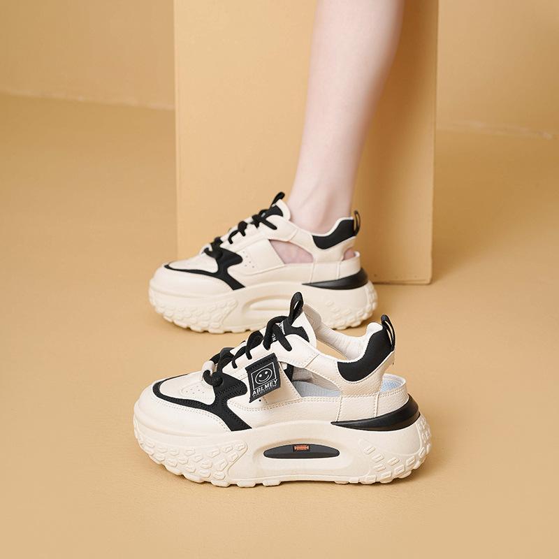 Leather Comfy Breathable Chunky Sneaker