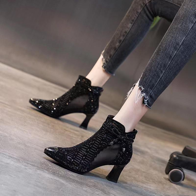 High Heel Breathable Casual Mesh Boots