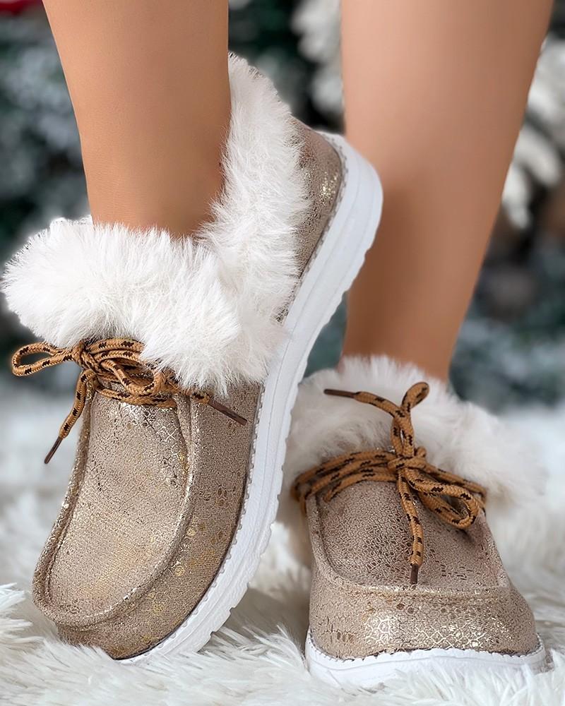 Fleece-lined Warm Cotton Ankle Boots