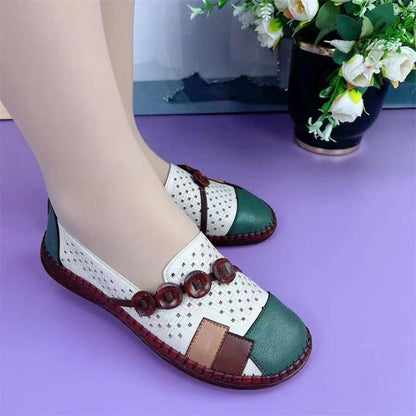 Comfortable Soft Flats Leather Hollow Shoes