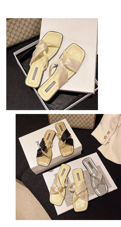 Flats Casual Square Toe Slingback Slippers