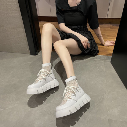 Casual Breathable Mesh Ankle Zip Boots