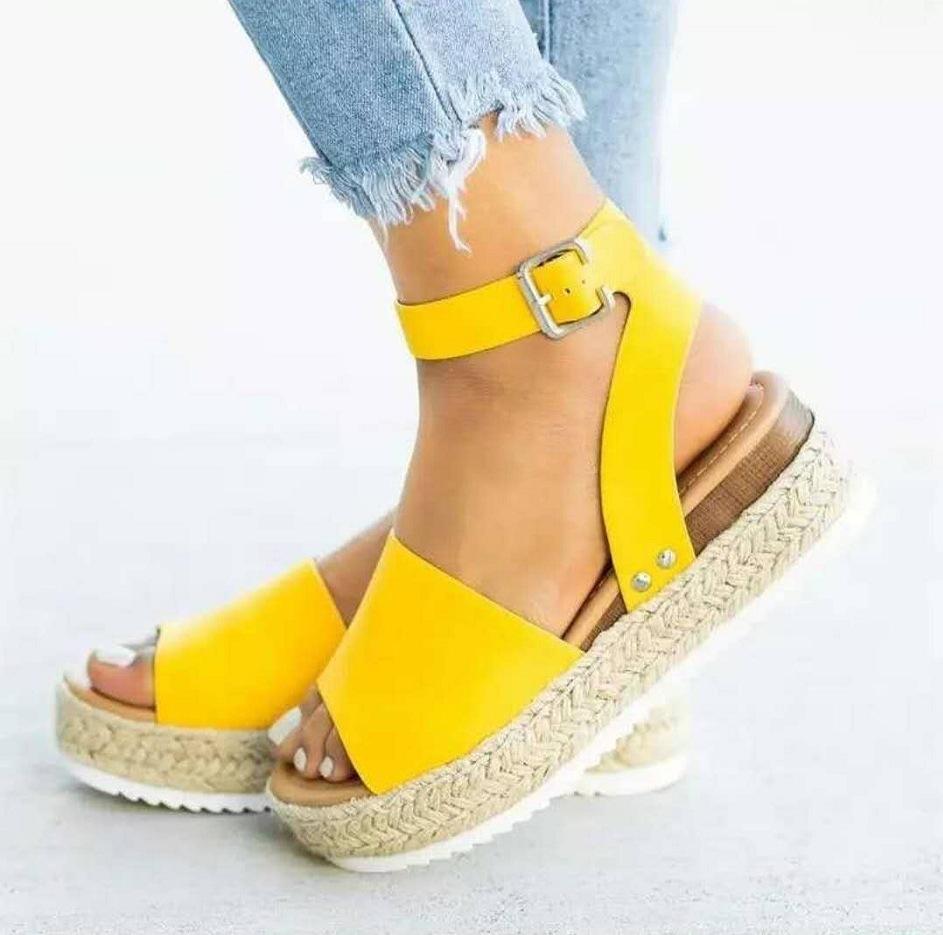 Rope Wedge Heel Fish Mouth Sandals