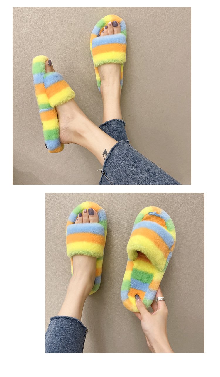 Furry Colorful Non-Slip Slippers