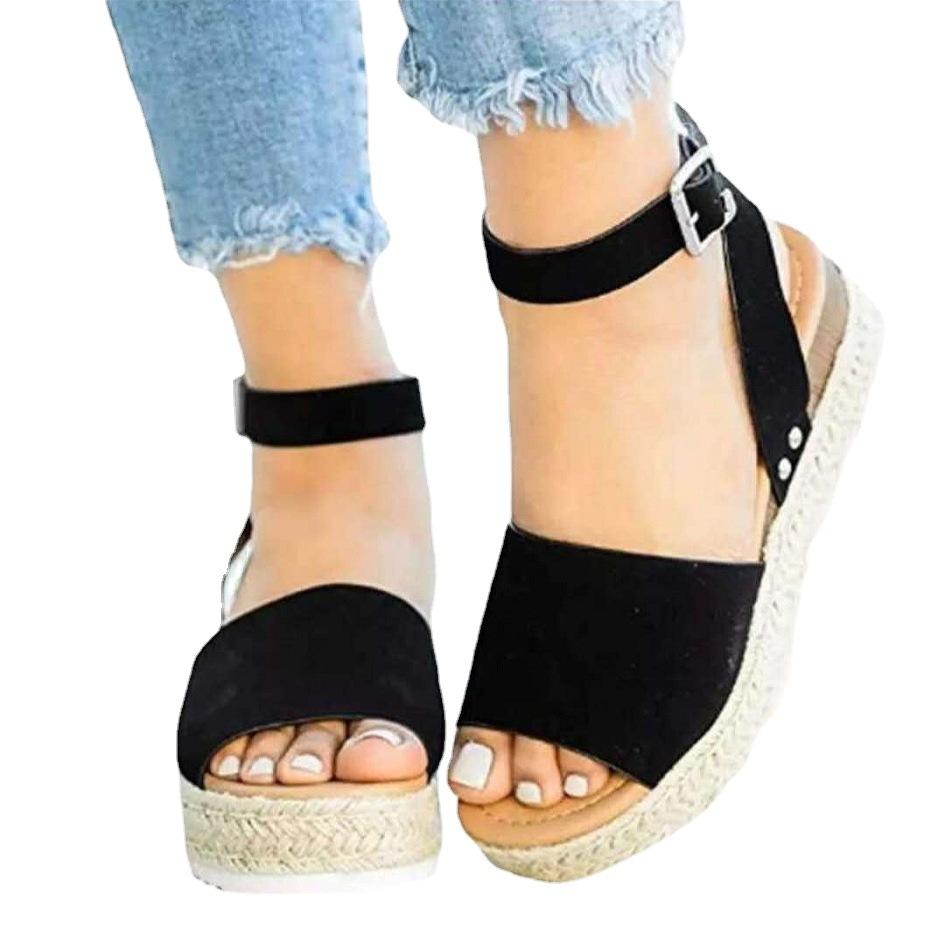 Rope Wedge Heel Fish Mouth Sandals