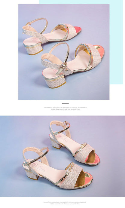 Low Heels Casual Strap Shiny Sandals