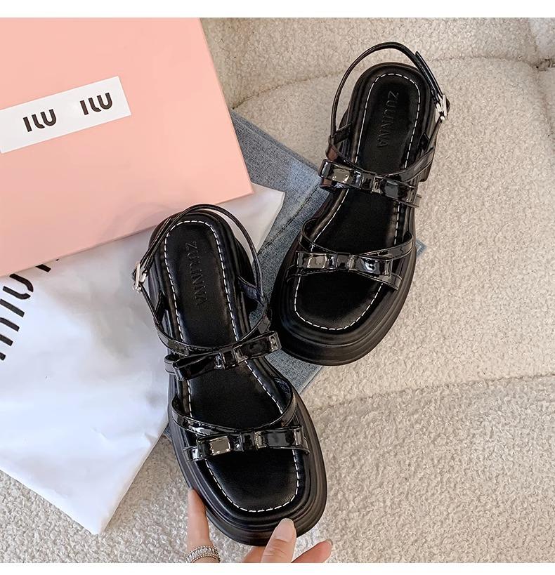 Butterfly-knot Causal Ankle Strap Sandals