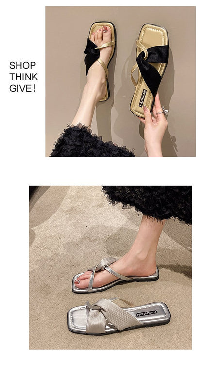 Flats Casual Square Toe Slingback Slippers