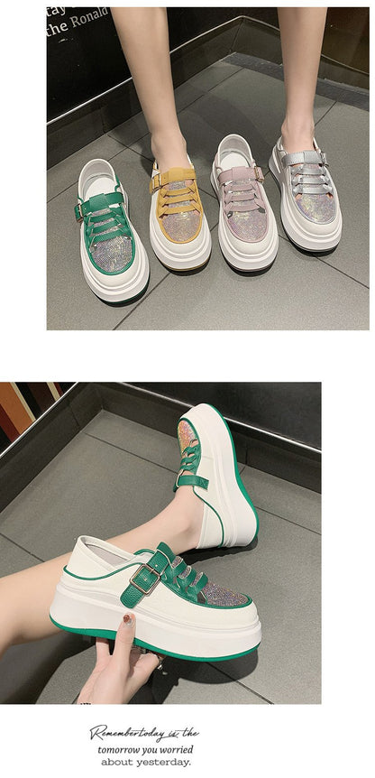 Rhinestone Leather Breathable Shoes