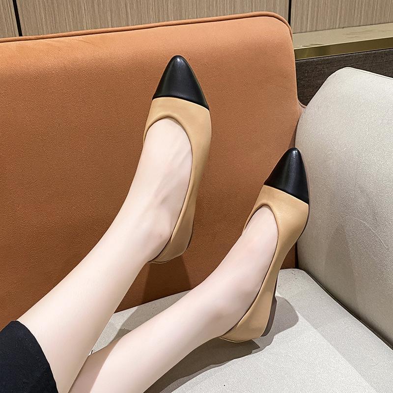 Flat Solid-Color Soft Leather Shoes