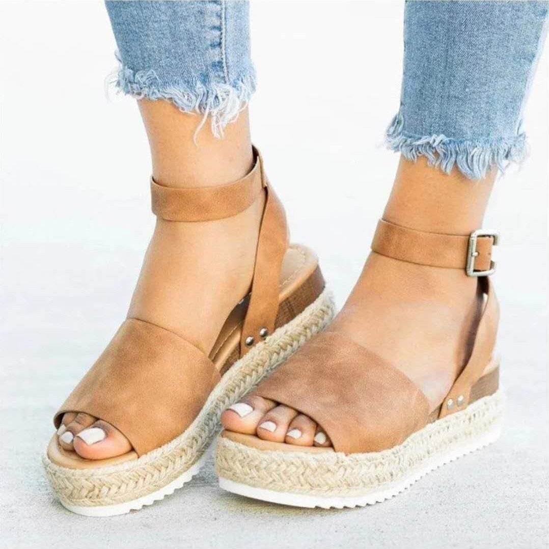 Rope Wedge Heel Fish Mouth Sandals