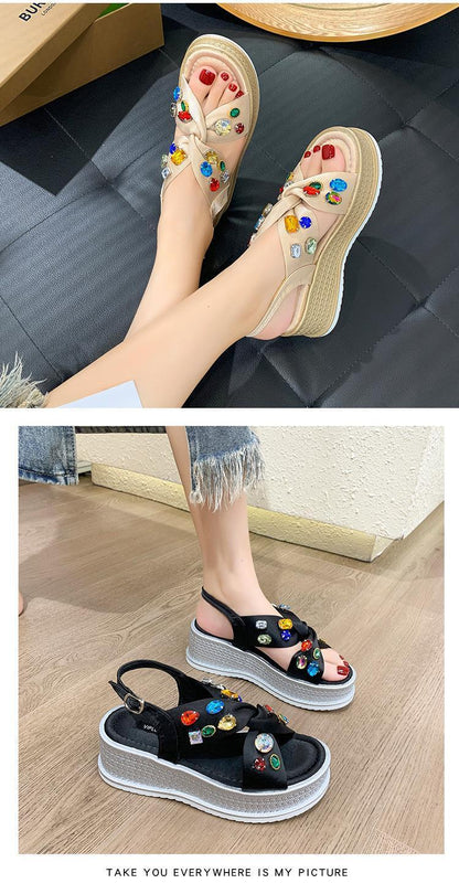 Crystal Casual Open Toe Sandals