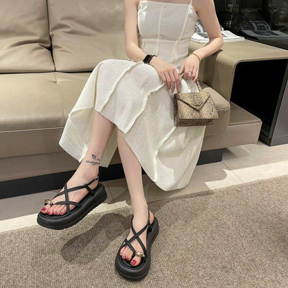 Casual Platform Cross Sandals