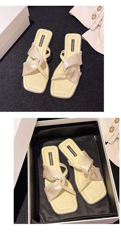 Flats Casual Square Toe Slingback Slippers