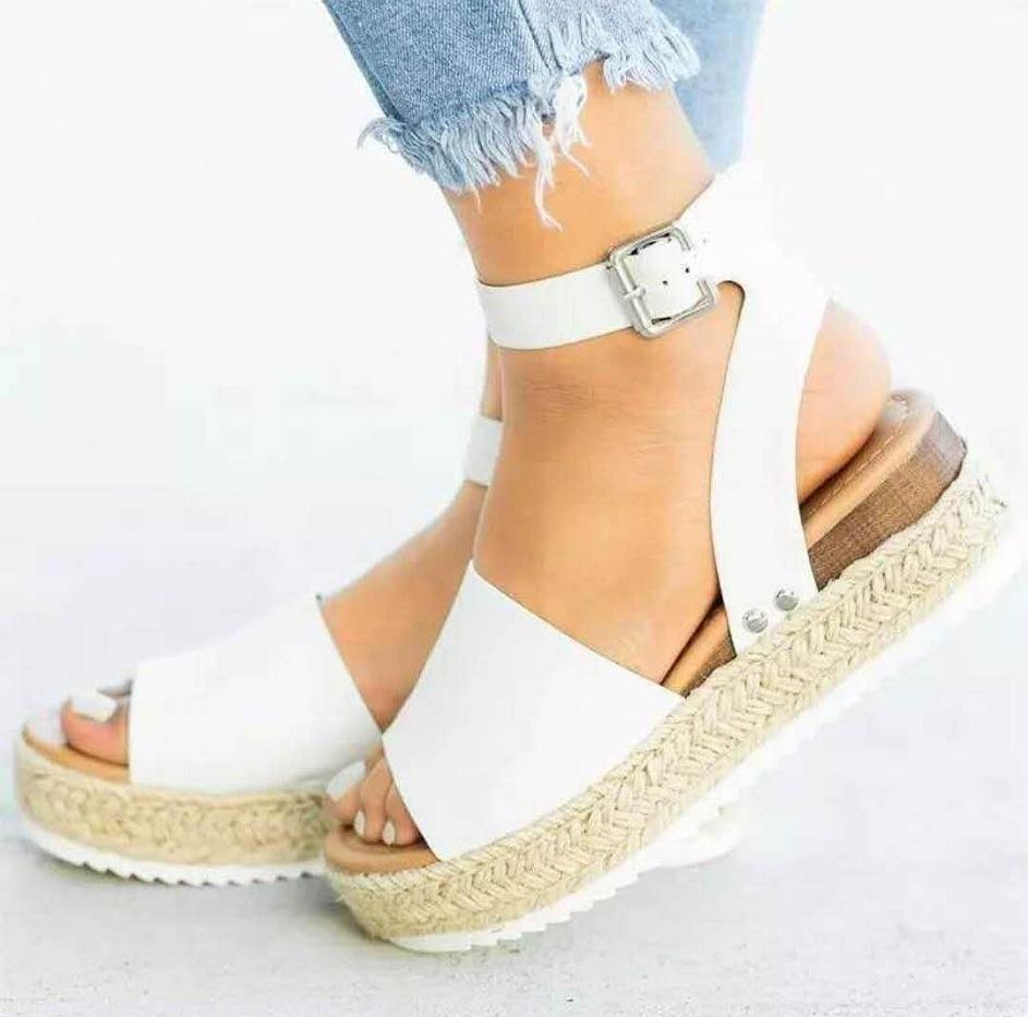 Rope Wedge Heel Fish Mouth Sandals