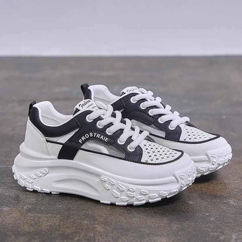 Comfy Breathable Leather Chunky Shoes