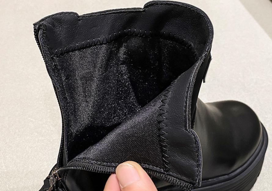 Rock Round Toe Zipper Boots