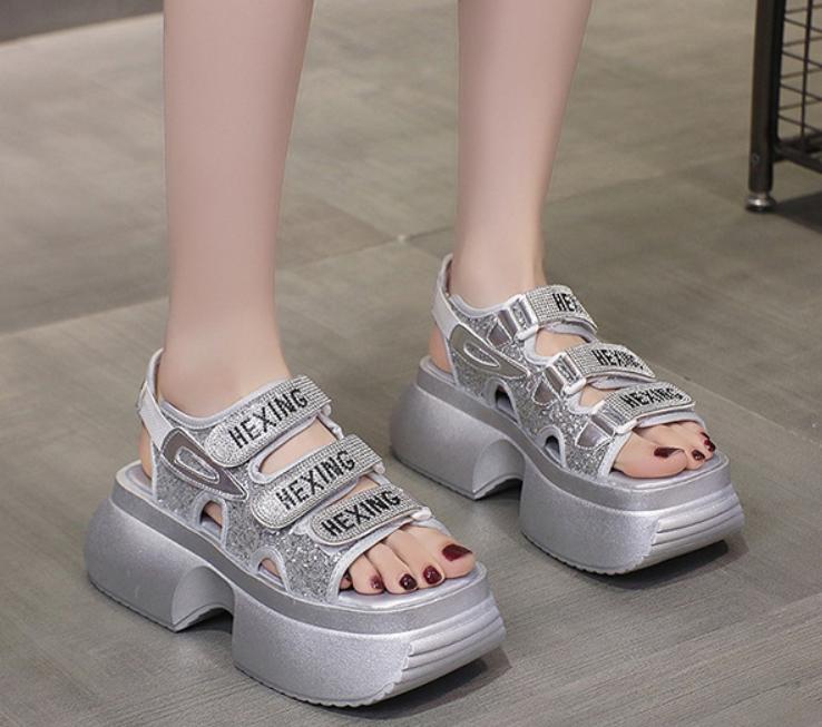 Velcro Thick-Heel Sandals
