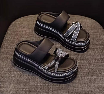 Rhinestone Platform Slippers