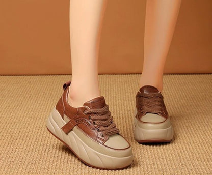 Modern Leather Versatile Muffin Soft Shoes