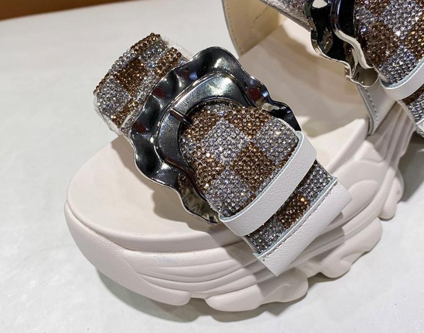 Roman Muffin Rhinestone Sports Sandals