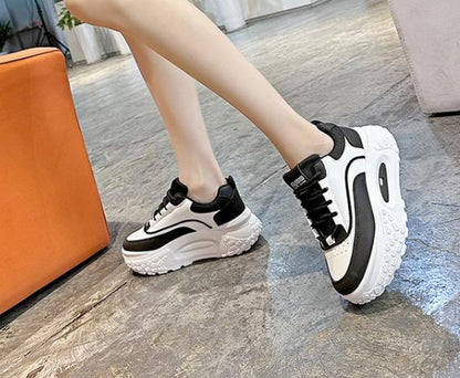 Comfy Leather Casual Air Mesh Sneakers