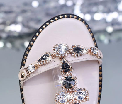 Beach Rhinestone Flat Ring Bohemia Sandals