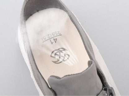 Sheer Zipper Breathable Canvas Shoes
