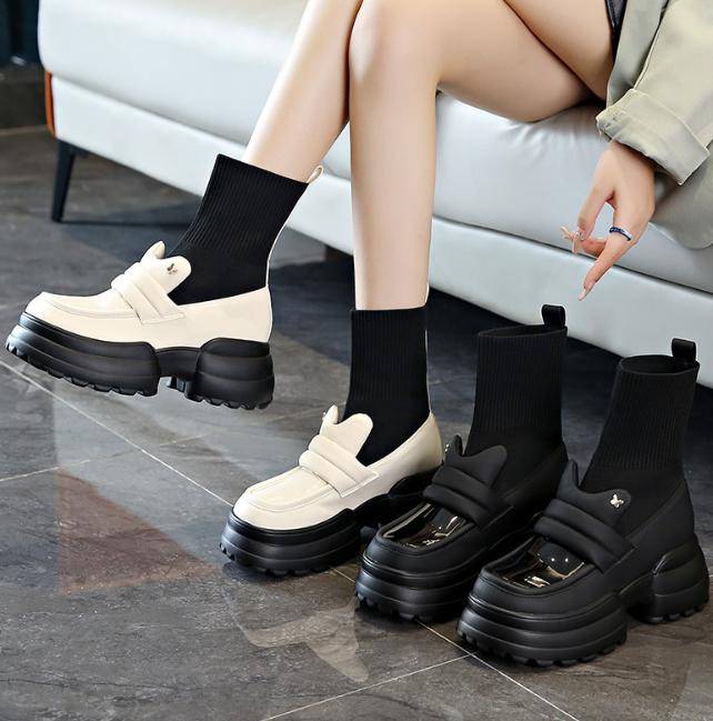 Platform Elastic Sock Boots