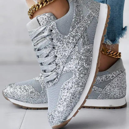 Sequined Breathable Platform Shoes