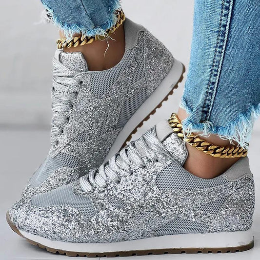 Sequined Breathable Platform Shoes