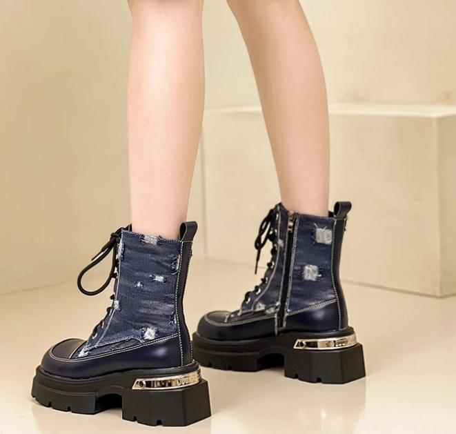 New Denim Casual Splicing Boots