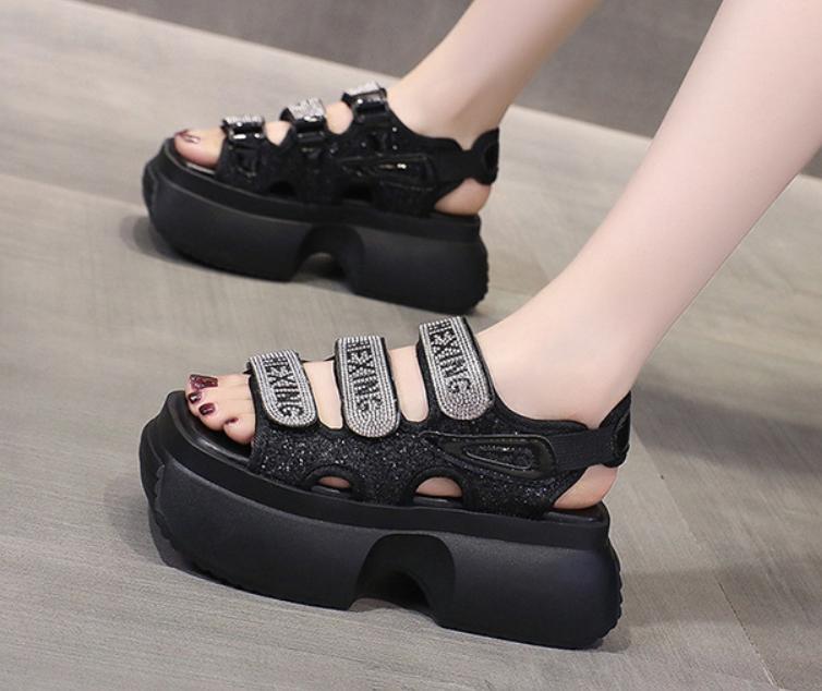 Velcro Thick-Heel Sandals