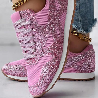 Sequined Breathable Platform Shoes