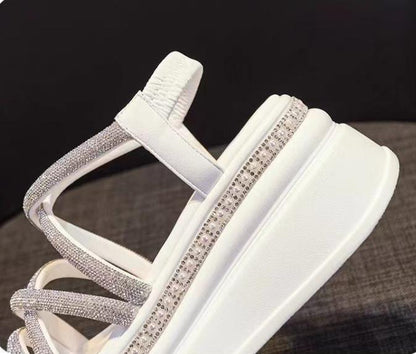 Walking Crystal Bling Platform Sandals