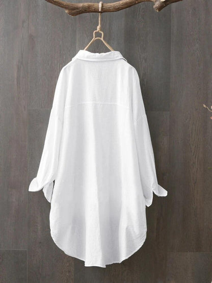 White Long Sleeve Blouse Top