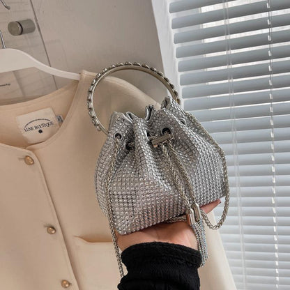 Shiny Bucket Bag With A Slant