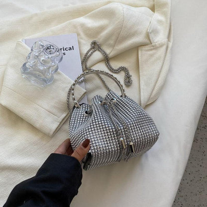 Shiny Bucket Bag With A Slant