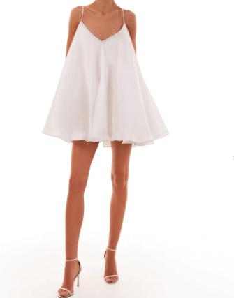 White Straps V-neck Mini Dress