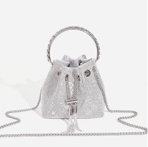 Shiny Bucket Bag With A Slant