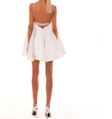 White Straps V-neck Mini Dress
